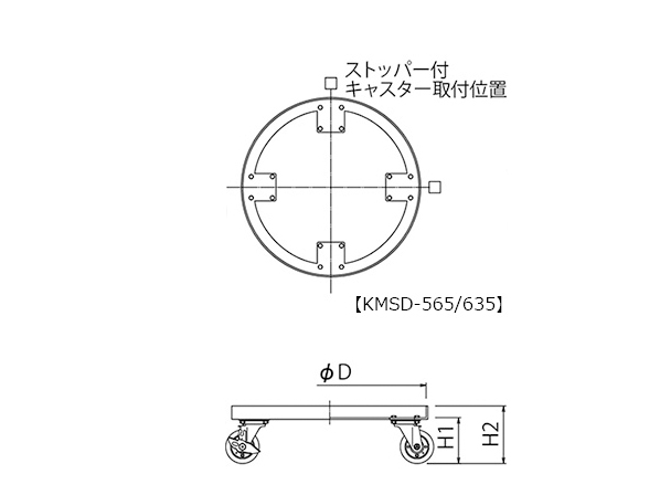 KMSD】帯電防止車輪付運搬用台車(SUSウレタン車）(KMSD-30 : 30用 20