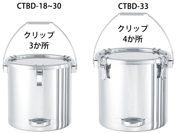 CTBD】吊り下げ式下部取っ手付密閉容器（クリップ式）(CTBD-18 : 容量